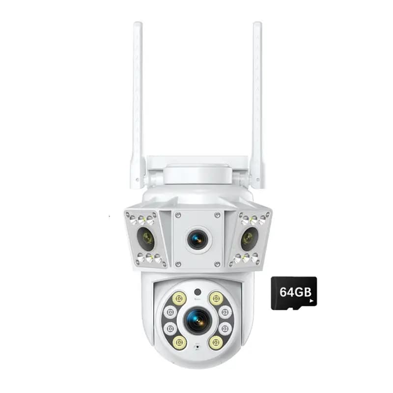 Telecamera di Sorveglianza Wireless Multilente per Interni/Esterni con Interfono Bidirezionale Versione 1080P