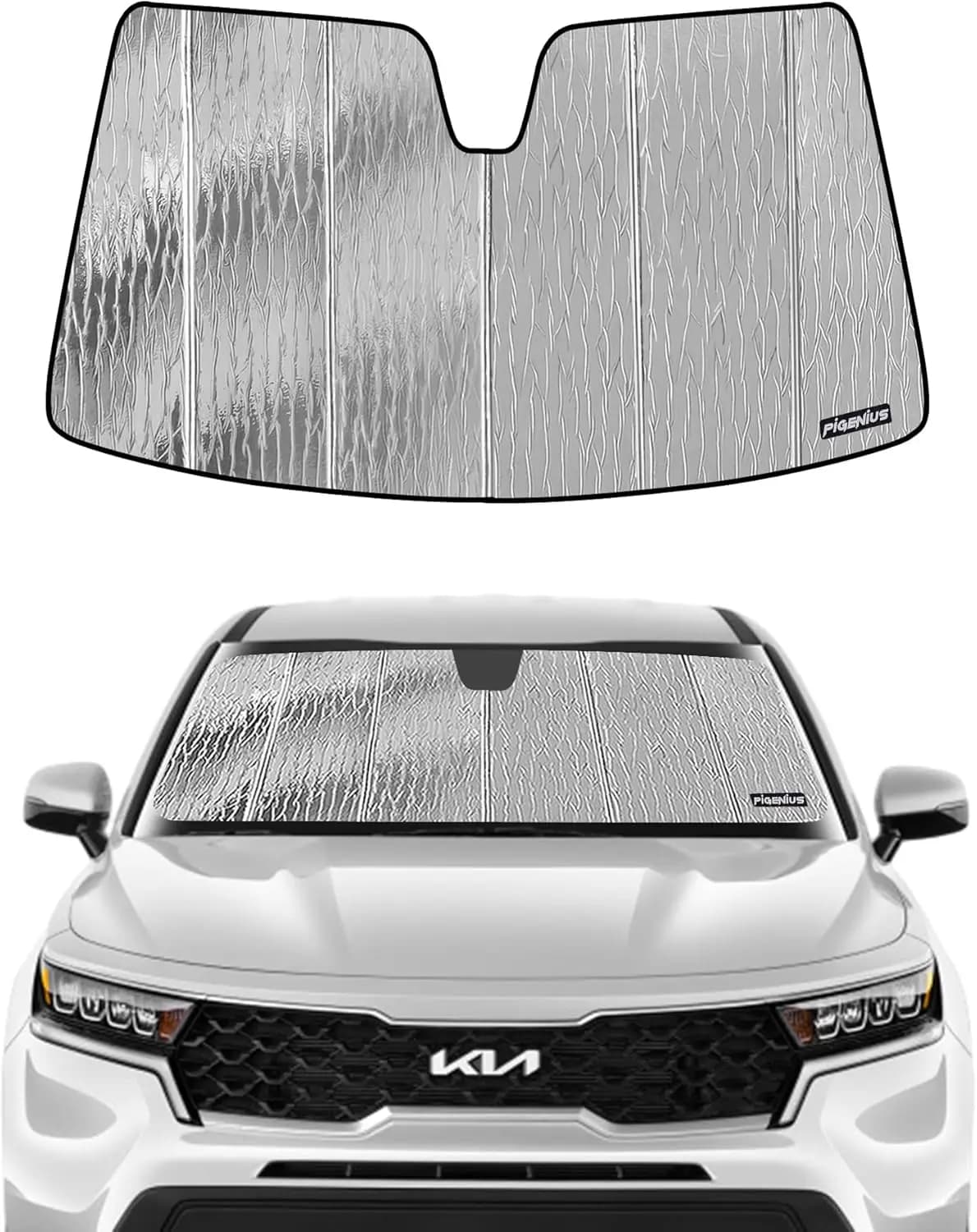 Parasole per Parabrezza Kia Sorento 2021-2026 - Reversibile Argento/Nero