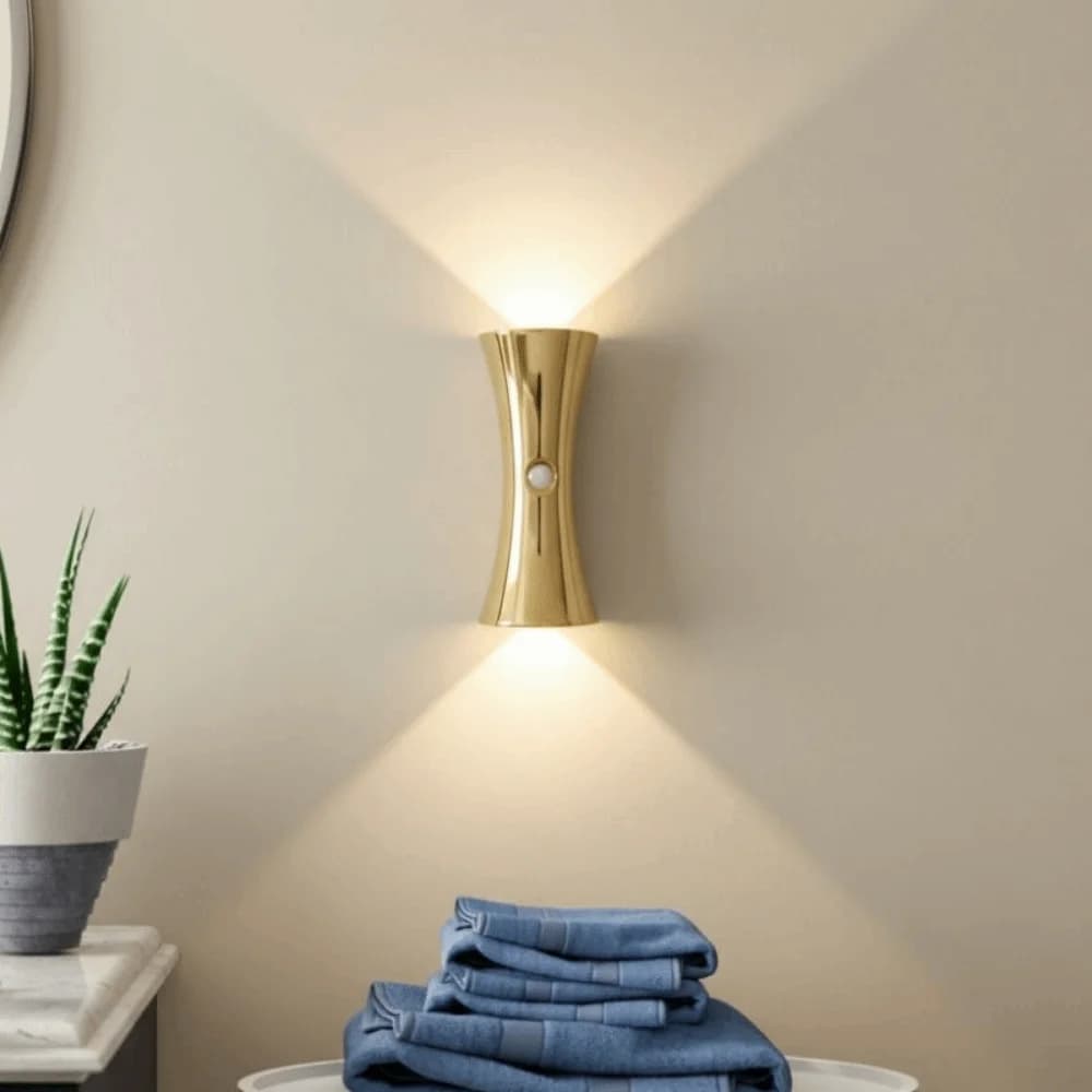 Lampada da Parete a LED Creativa a Forma di Clessidra, Dimmerabile, con Sensore di Movimento Wireless, Luce Notturna a Luminosità Regolabile, Impermeabile, per Comodino