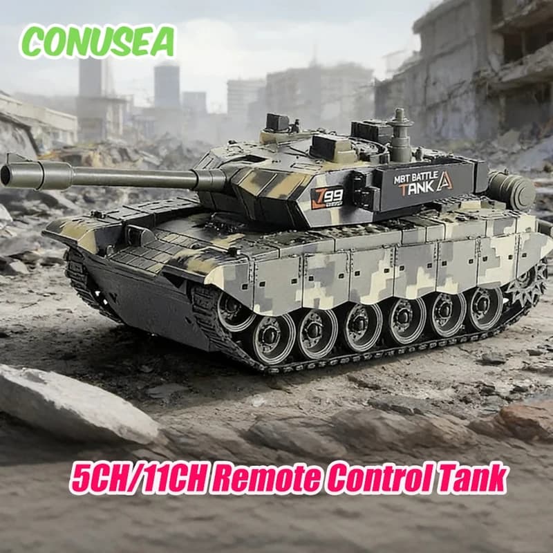 Carro Armato Telecomandato 33CM, Veicolo da Combattimento Elettrico, Modello Elettronico, Giocattolo per Ragazzi, Regalo di Compleanno