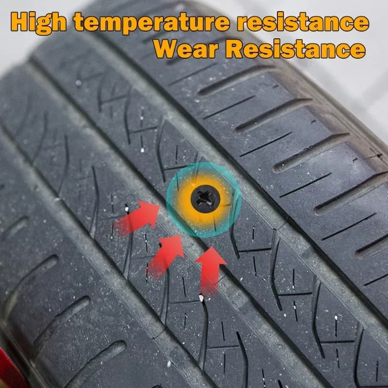 Kit Universale per Riparazione Pneumatici, Set di Chiodi per Forature di Gomme Tubeless per Auto, Moto e ATV