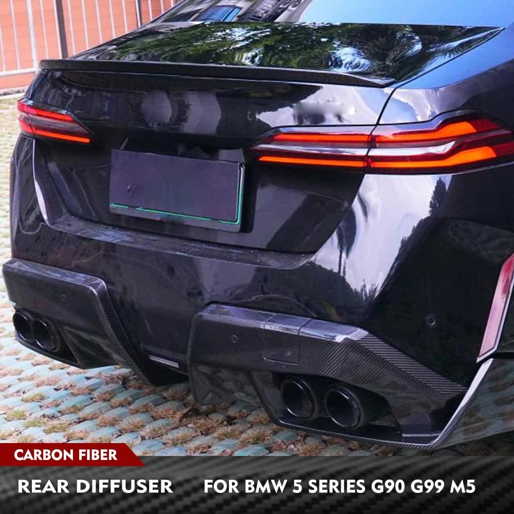 For BMW 5 Series G90 G99 M5 2024 2025 Car Rear Diffuser Splitters Body Kits Carbon Fiber Car Rear Bumper Diffuser Lip Spoiler