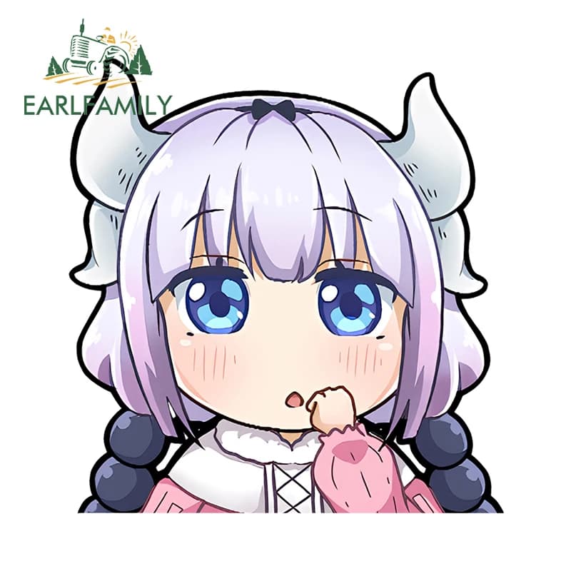 EARLFAMILY Half Head Kanna Custom Print Car Stickers Kawaii Captivating waterproof decal suitable for fishing gear box