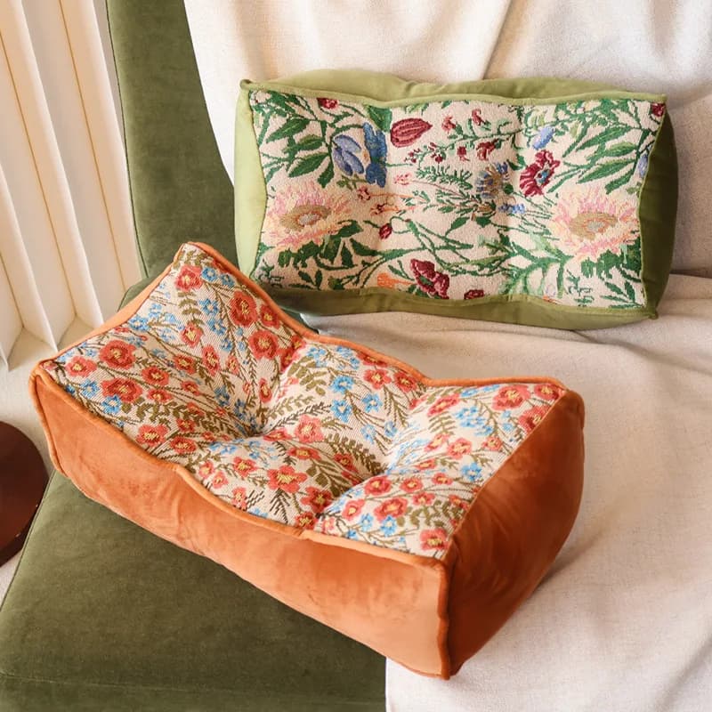 Decorative Lumbar Throw Pillow, Jacquard Woven Cushion Cover with Modern Art Design, Luxury Back Support Pillow for Bed, Couch