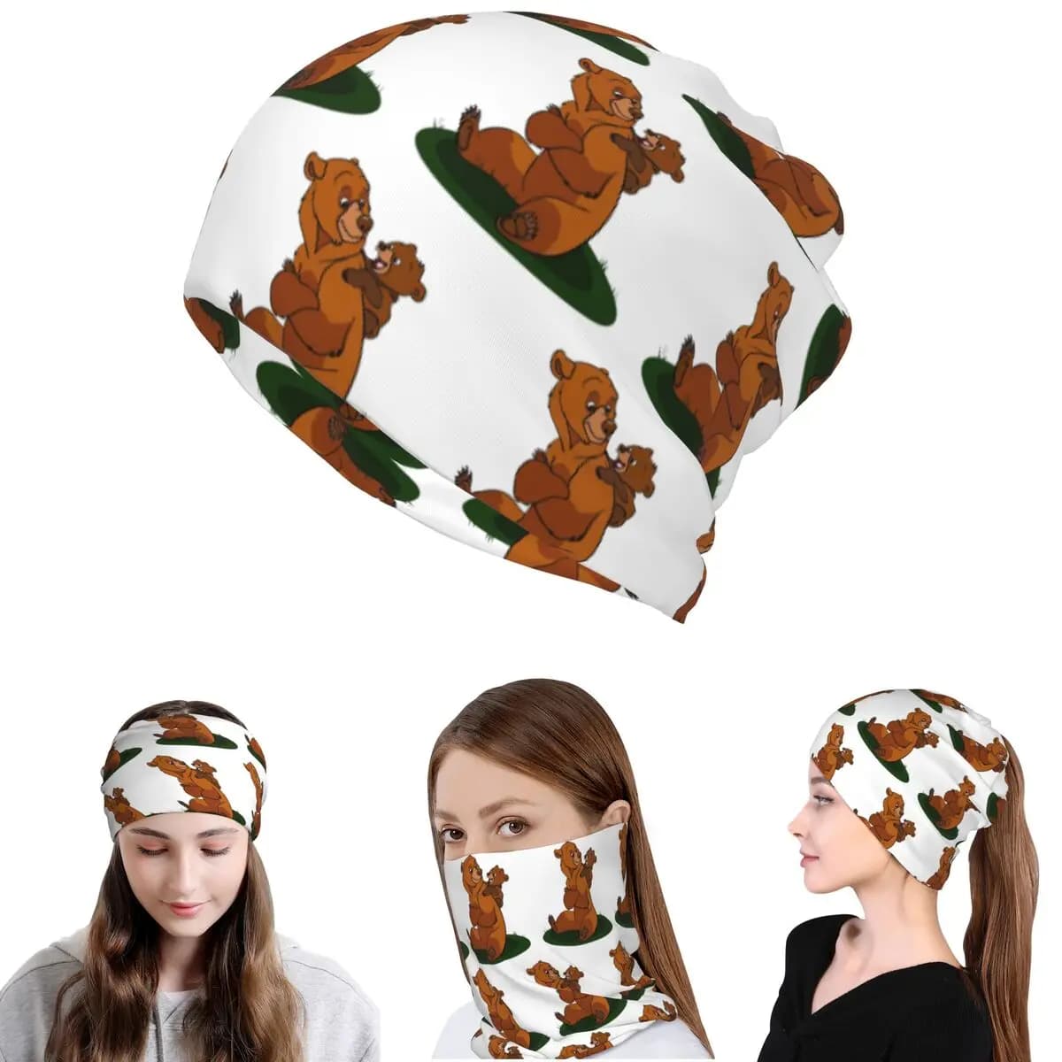 Brother Bear Bandana Neck Gaiter Mask Scarf Multifunction Face Mask Beanies Hat for Men Women Adult Washable