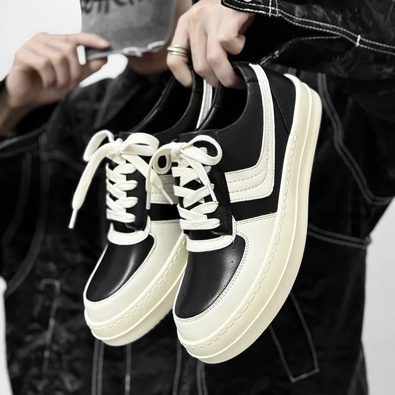 Scarpe da uomo Casual Piattaforma in pelle Stivali bassi stringati con lacci Designer di lusso vintage Sneakers basse pop sull'anca Owen