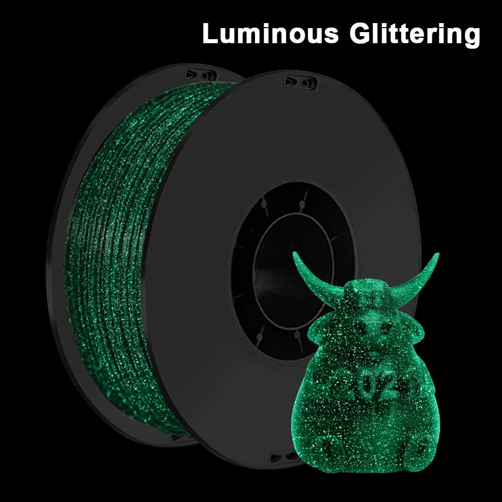 1.75mm 250g 500g 1Kg Filamento stampante 3D PLA Notte luminosa Cielo stellato Verde pla Nottilucenti blu Filamento lucido