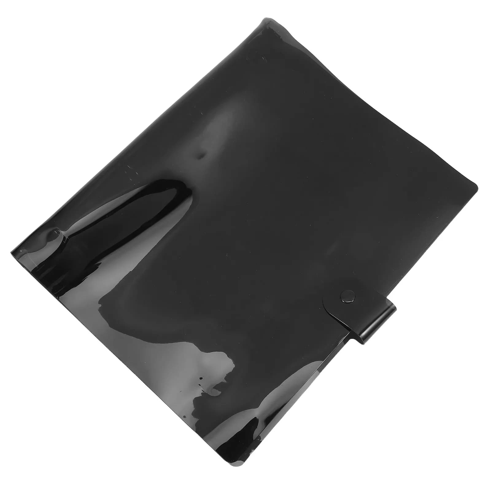Raccoglitore A4 in PVC a Fogli Mobili Nero con Chiusura a Bottone a Pressione, Copertina Protettiva Ricaricabile per Quaderno, Organizer per Appunti