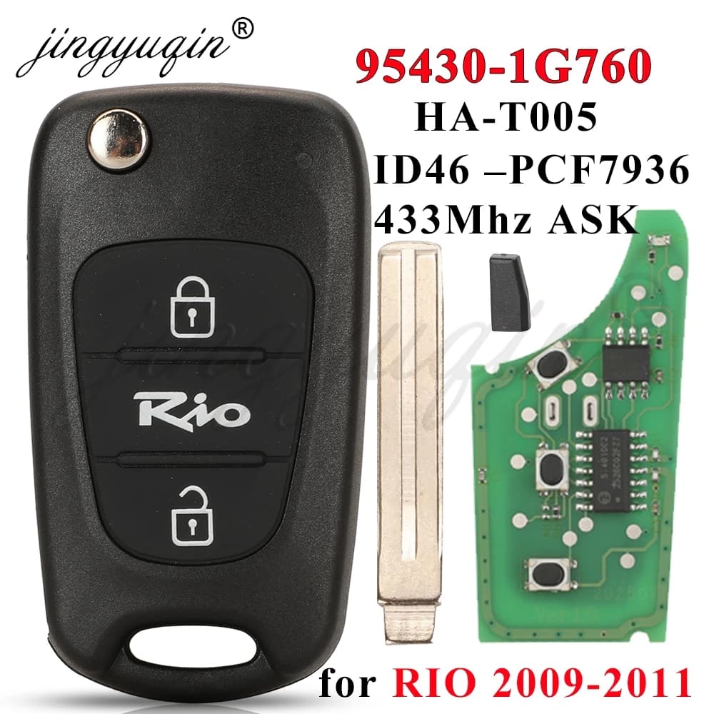 jingyuqin per Kia Rio 2009 2010 2011 Chiave Auto Telecomando Pieghevole 95430-1G760 FCC HA-T005 MK5691 433Mhz ASK ID46 Chip Controllo Auto