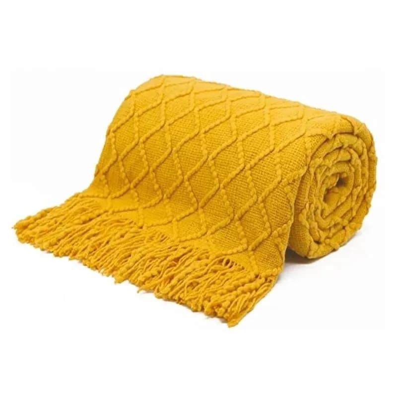 Senape gift pull cover with fringe yellow geometric bed gold throw big breathable pull for outdoor sofa