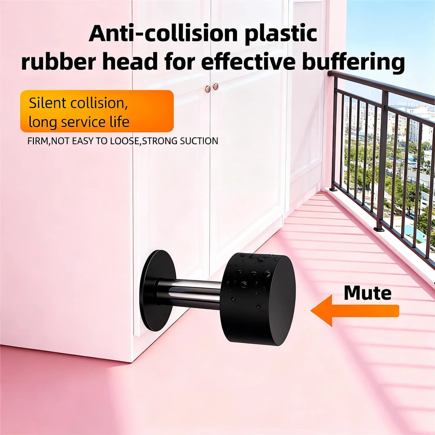New Stainless Steel Door Stopper Nail-free Punching/No Punching Door Suction Hardware Anti-collision Doorstop Wall Mounted