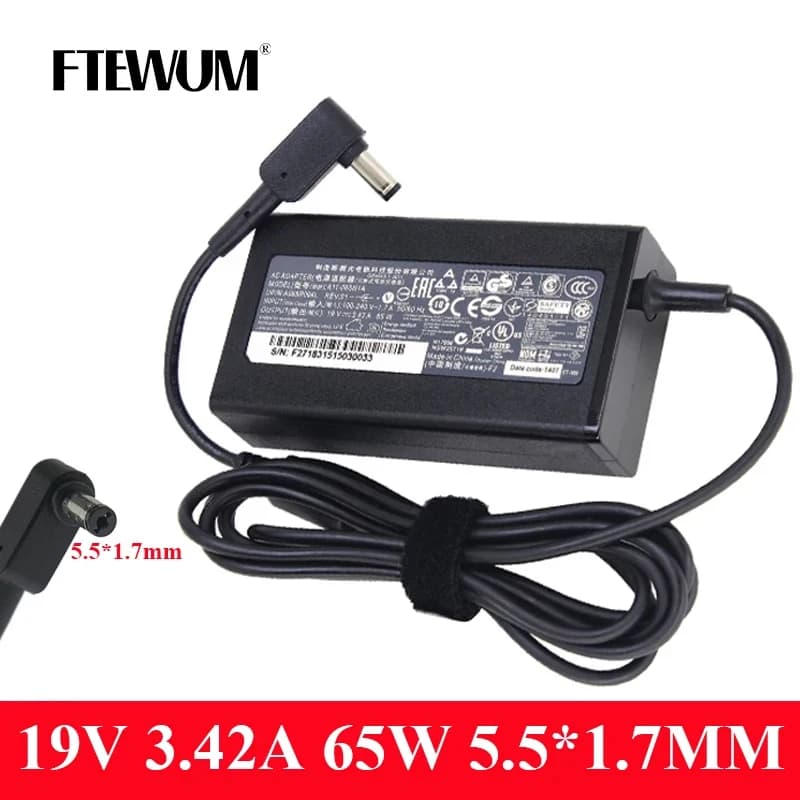 65W 19V 3.42A 5.5*1.7mm Laptop Adapter For Acer A11-065N1A PA-1650-86 ​ADP-65VH B Aspire 5742G S3 E15 5920 5535 Series Charger