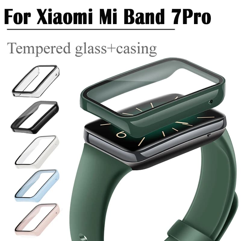 Per Mi Band 7 Pro Custodia per PC Copertura completa + Pellicola temperata Custodia rigida per Xiaomi Mi Band 7Pro con cinturino Custodia protettiva per schermo
