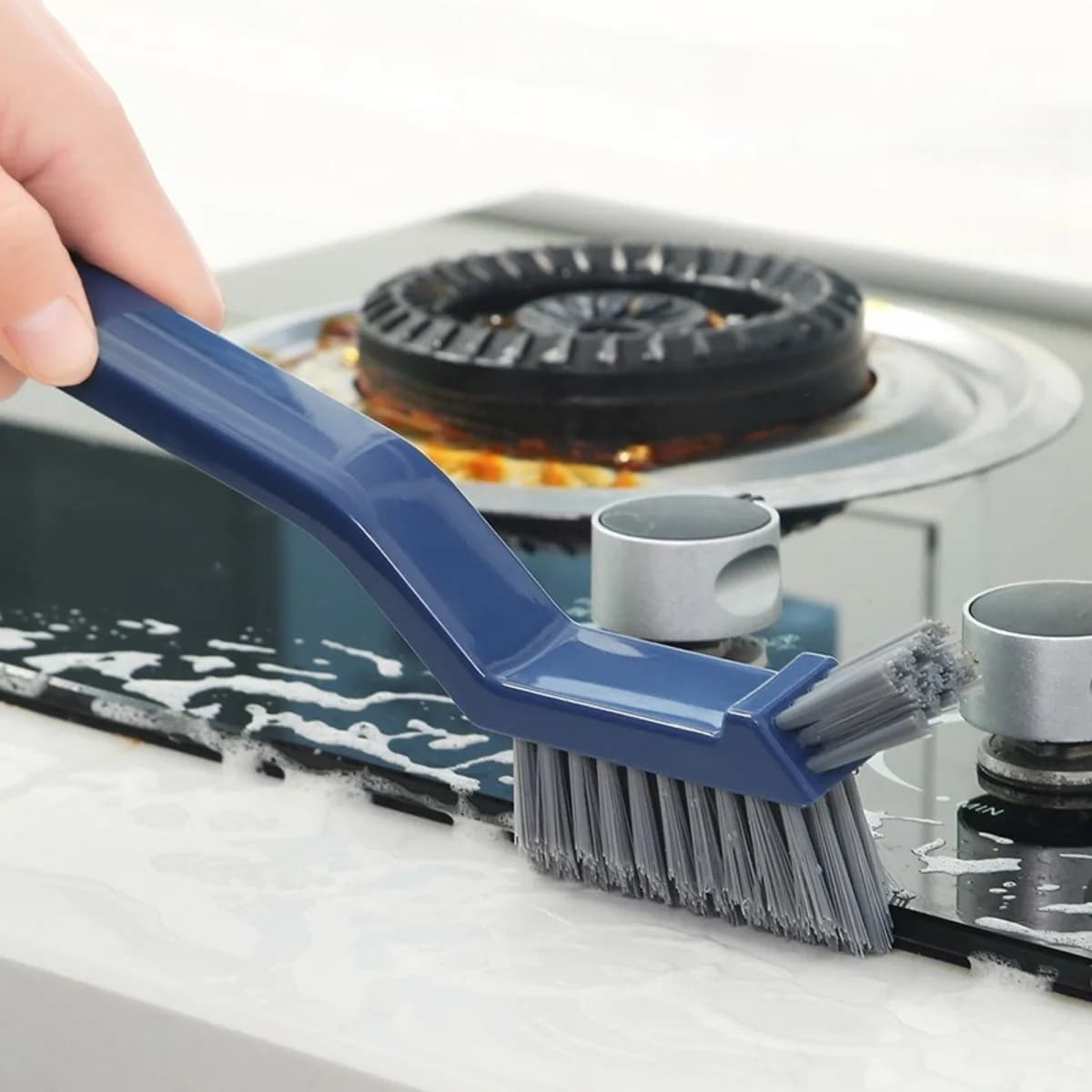 Multipurpose Bathroom Tile Floor Gap Cleaning Brush 2 in 1 Window Groove Hand Cleaning Tool for Household Corners and Kitchen