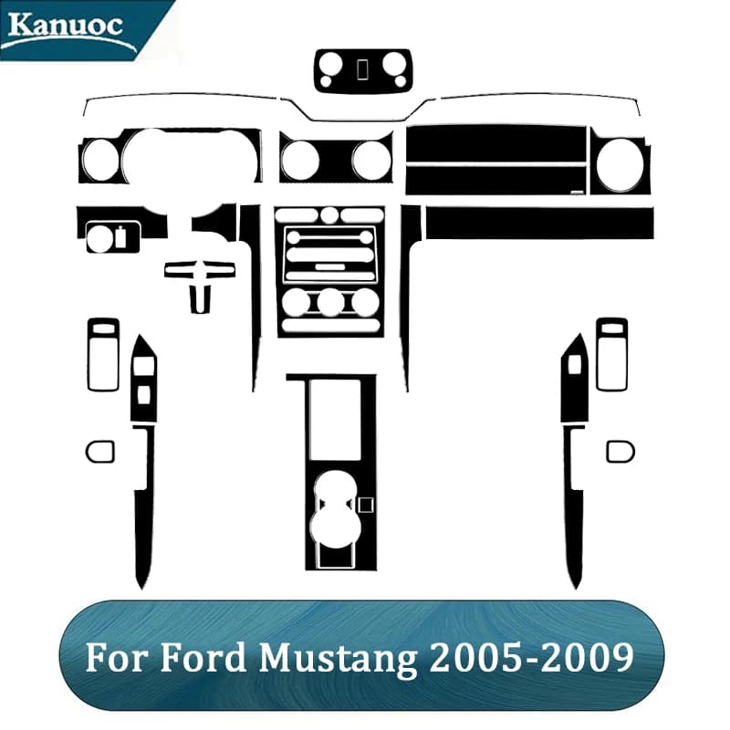Adesivi per auto neri, accessori decorativi per interni auto per Ford Mustang 2005 2006 2007 2008 2009