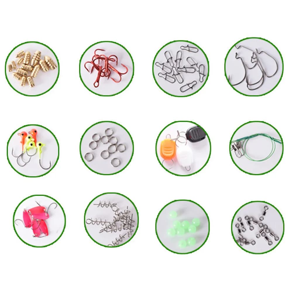 Set di 128 Accessori per Ami da Pesca, Esche e Attrezzatura - Scatola Porta Attrezzi da Pesca
