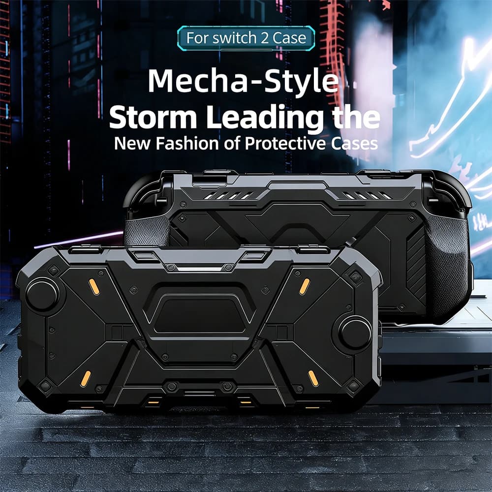 DATA FROG Custodia Protettiva Antiurto Mecha per Switch 2, Cover Integrale Anti-Caduta in TPU + PC con Impugnatura