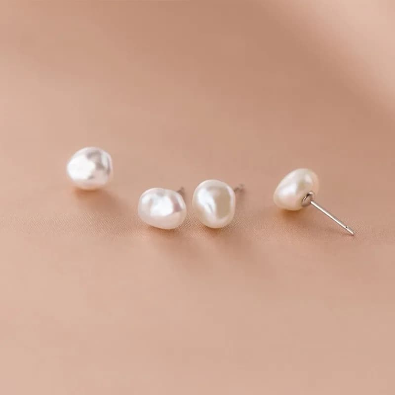 Orecchini a perno Minar con perle d'acqua dolce irregolari rosa, bianche e viola, stile coreano, per donna, gioielli all'ingrosso per le vacanze