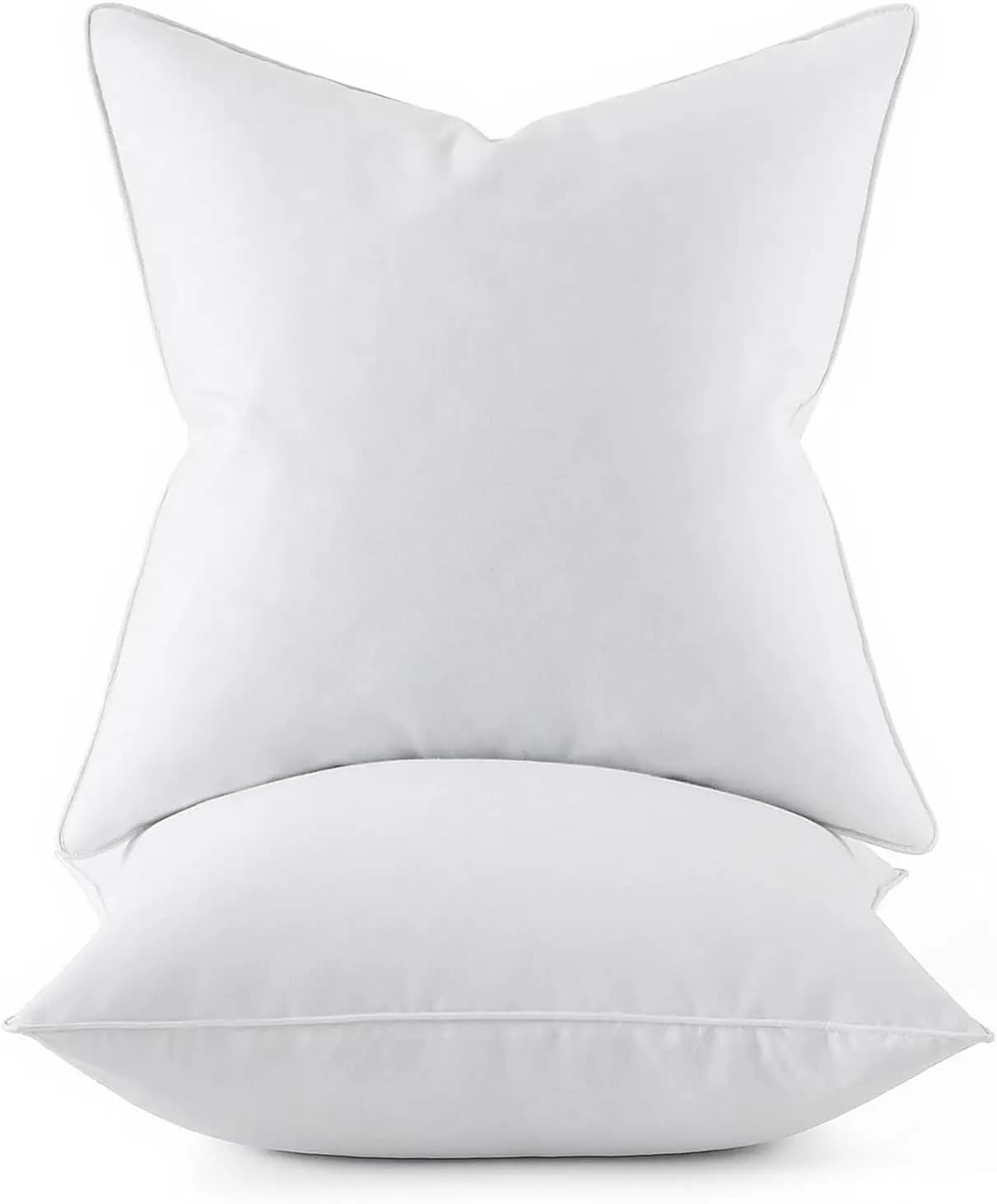 Premium Down Feather Pillow Inserts, Pack of 2 for Bed Sofa Living Room, Fluffy and Durable