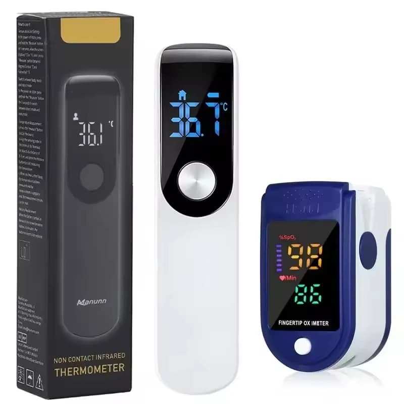 Portable Infrared Fever Thermometer Digital Infant Adult Non-contact Laser Body Temperature Ear Thermometer Finger Pulse Oximete