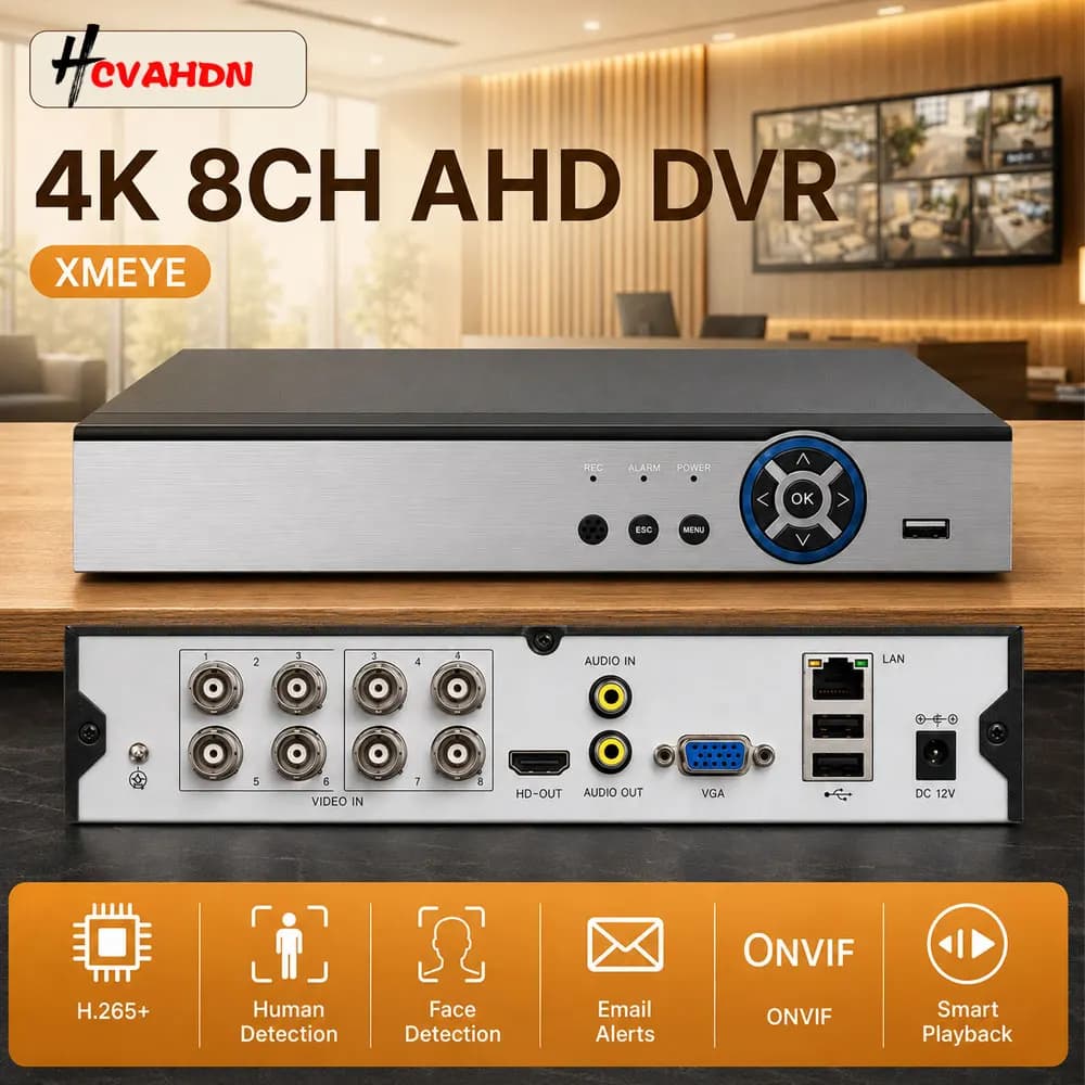 8CH 4K Super HD Face Detection CCTV DVR H.265 Surveillance Digital Video Recorder for 2MP To 8MP AHD IP Cameras XMEYE NVR System