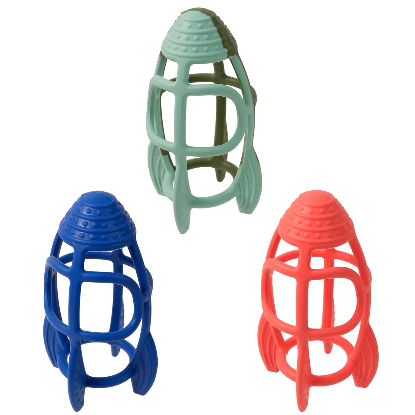 Colore Bambini 1PCS Bambino Silicone Massaggiagengive Giocattolo Del Fumetto a Forma di Razzo Dentizione Giocattolo Da Masticare Sano Orale Giocattolo Da Masticare Accessori Per Bambini