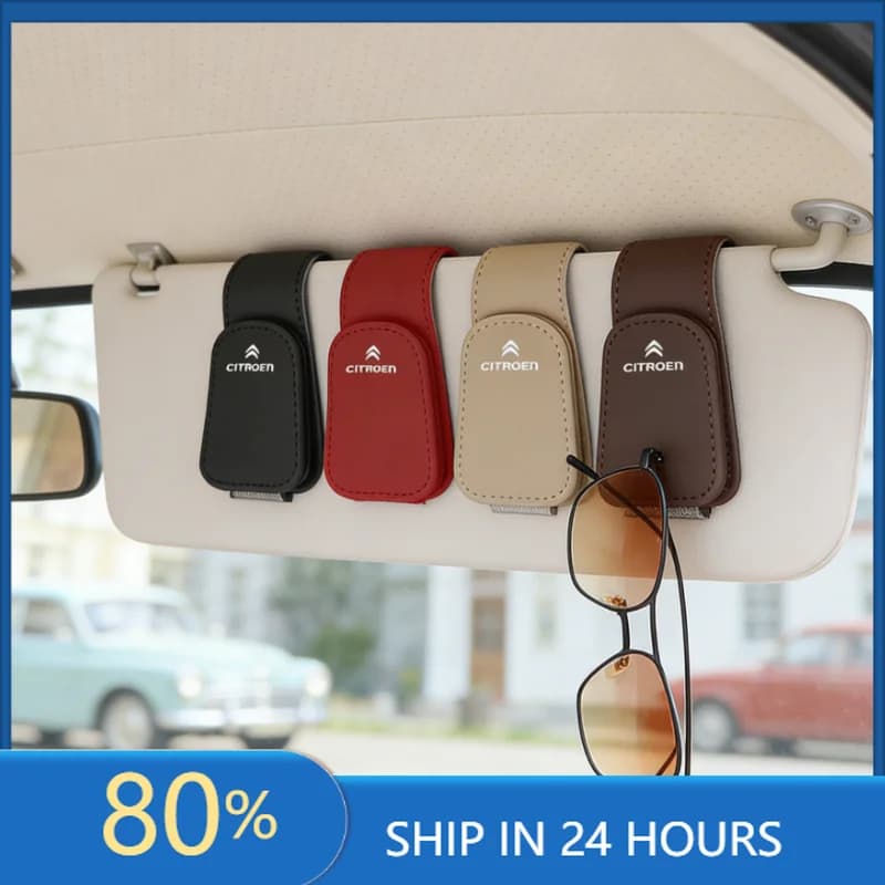 Car Stickers For Citroen C4 C3 C2 Headrest Car Eyeglass Holder Glasses Storage Clip Auto Interior Organize Accessories Car Sungl