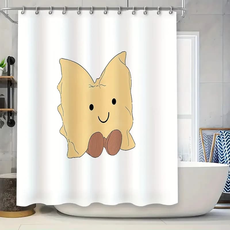 Tenda da doccia con pesci carini, decorazione da bagno impermeabile, sfondo a tema oceano, tessuto lavabile per la camera dei bambini