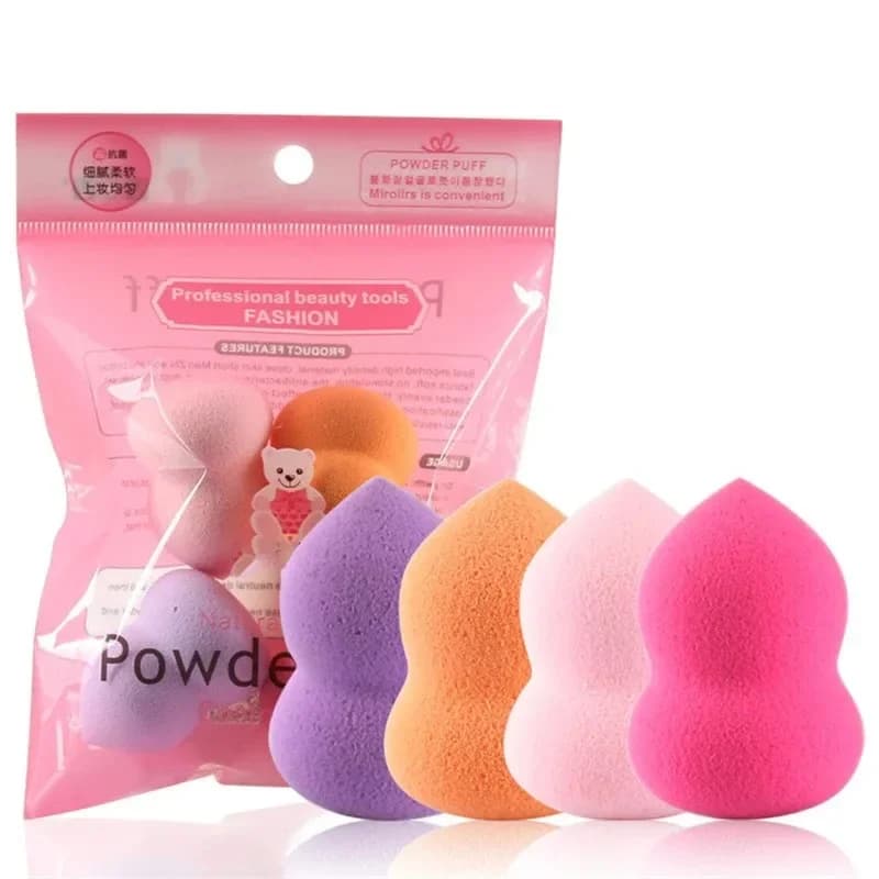 4 pcs/set New Professional Sponge Blush Bottom Multi Shape Sponge Brushes Cosmetic Makeup Brush Beauty Tools