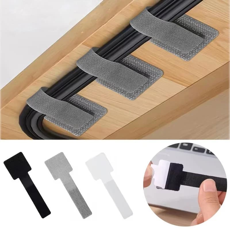 5/10/20Pcs Desk Line Clamp Cable Ties Adhesive Cable Clips Mouse Wire Organizer Management Nylon Cable Ties Reusable Hoop Tape