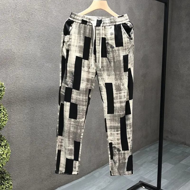 New Spring and Summer Thin Straight-leg Pants for Men's Drape Versatile Casual Pants Trendy Versatile Men's Nine-point Pants