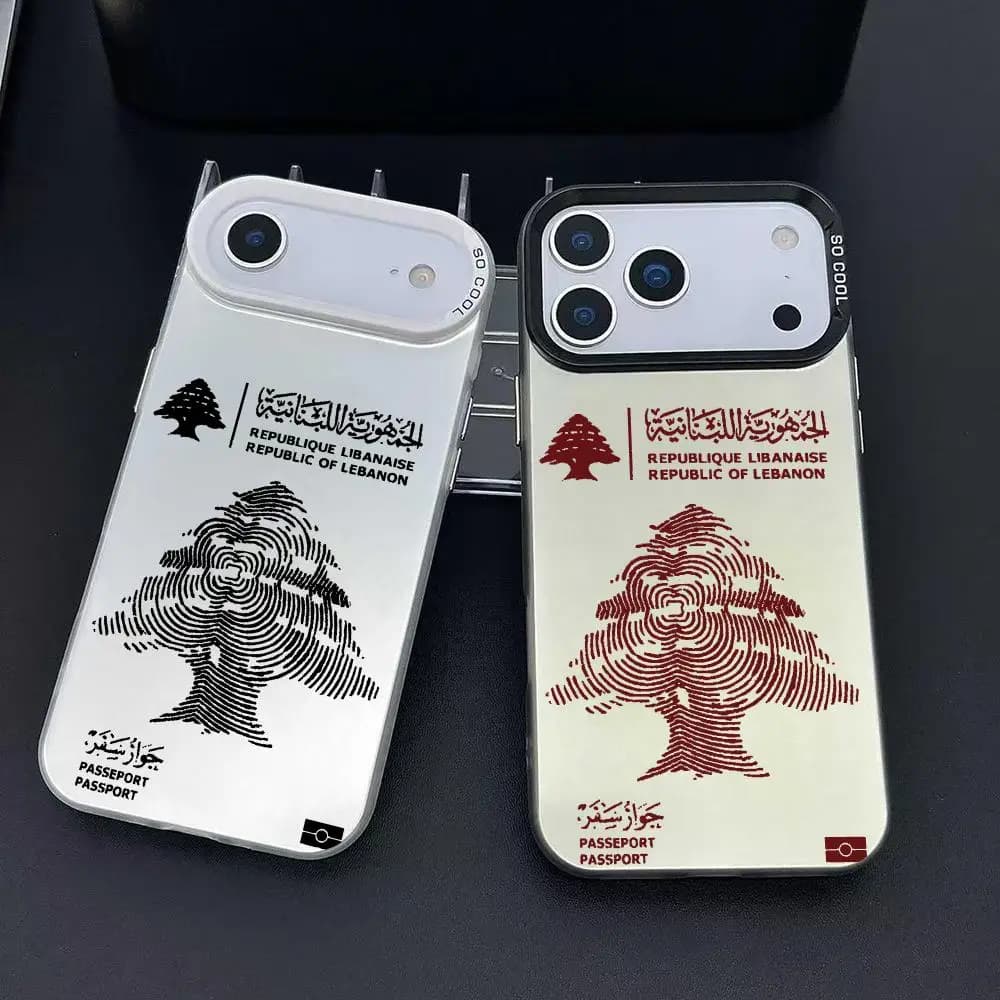 Libano Passaporto Design Cassa Del Telefono Per iPhone 17 16 15 14 13 12 11 Pro Max Air Colorato Opaco Laser Aurora Cassa Del Telefono Antiurto