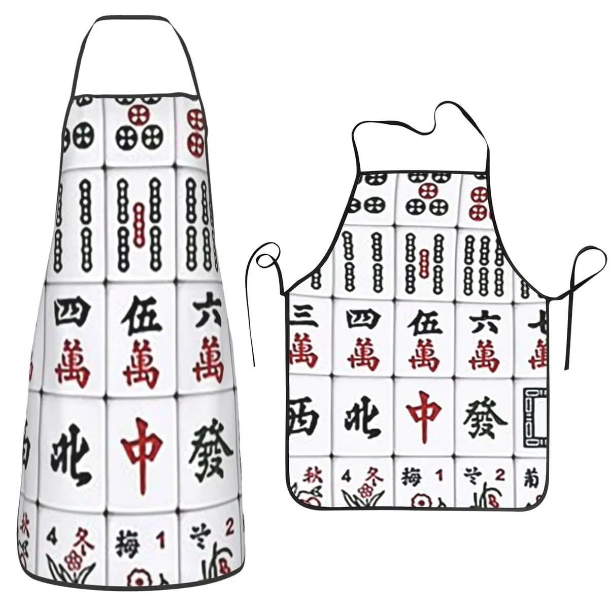 Grembiuli con Motivi Mahjong, Tablier da Chef Senza Maniche, Grembiule da Cucina per Donne e Uomini, per Pulizie e Pittura