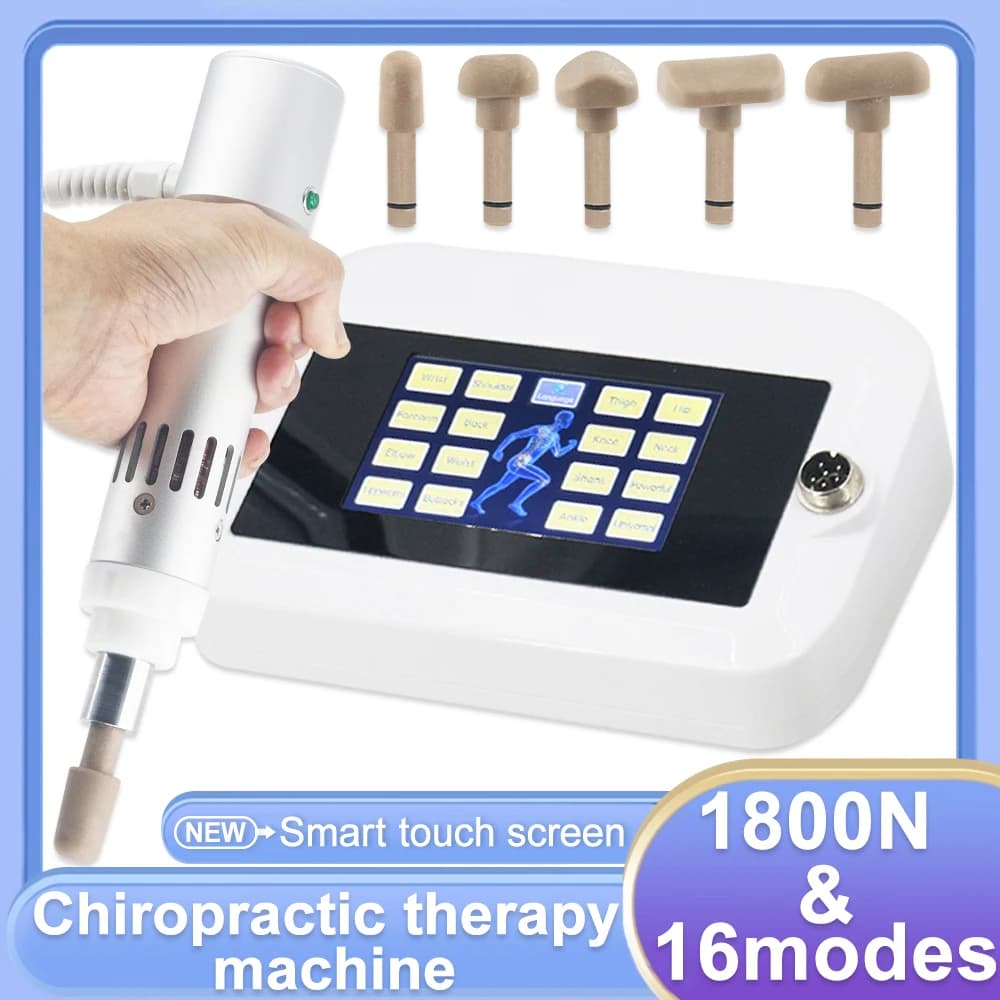 1800N Chiropractic Adjustment Tool, Therapy with 10 Heads, Electric Gun for Correction, Cervical Massage, Adjustable Massage for Vertebral Column and Body