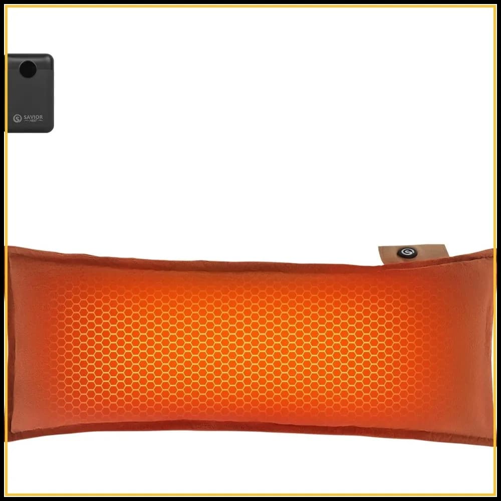 Cuscino Lombare Riscaldato Ricaricabile con Batteria da 10.000mAh, 3 Livelli di Calore per Alleviare il Dolore alla Schiena in Ufficio e in Auto