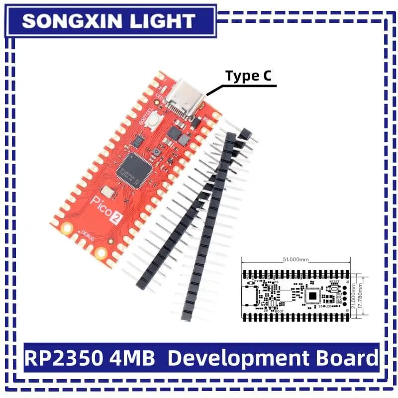 SAMIROB Raspberry Pi Zero Pico2 Development Board RP2350 4MB Microcontroller RP2040 Raspberrypi C Type-c Connector Power Supply