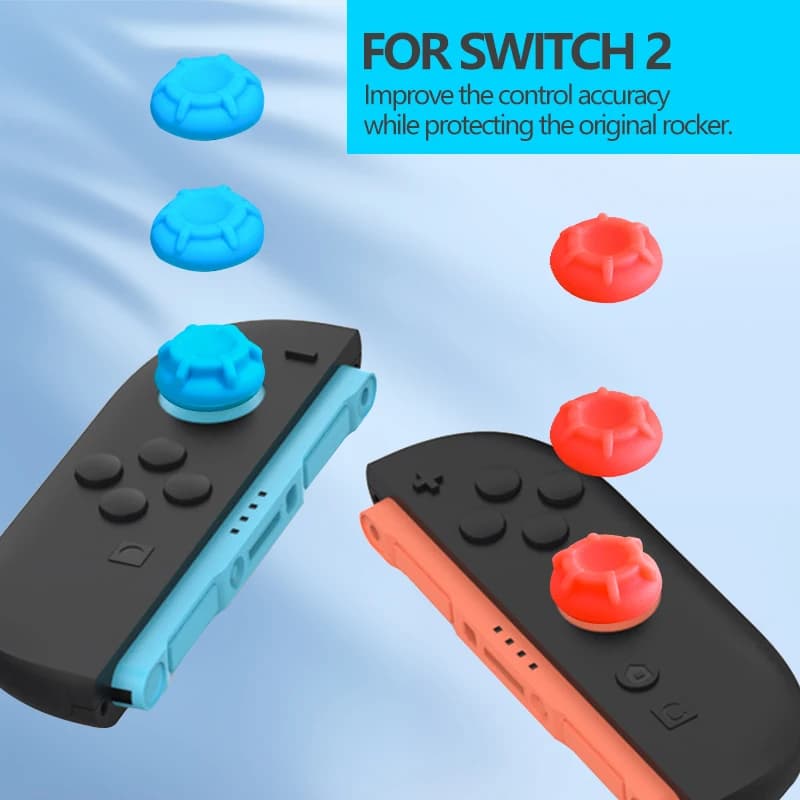 6 in1 Silicone Rubber Joystick Case Protective Skin Thumbstick grip Cap Thumb Stick Cover for Switch 2 NS2 2025 Game Joystick