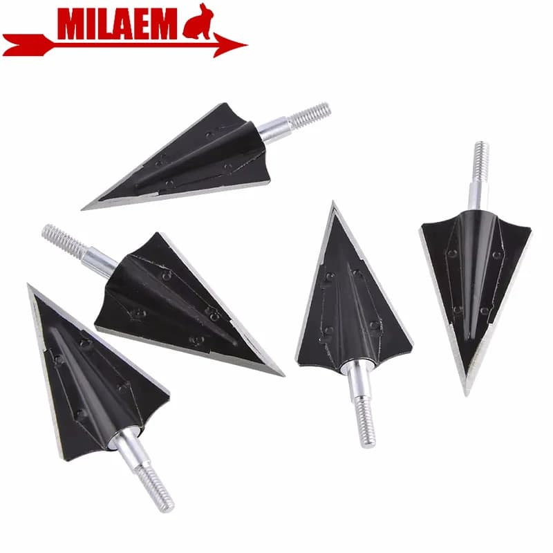 6/12pcs 125gr Punte di freccia da caccia Lama affilata nera Punte di freccia con filo universale Tiro con l'arco Bersaglio Freccia Tiro con l'arco Caccia con l'arco