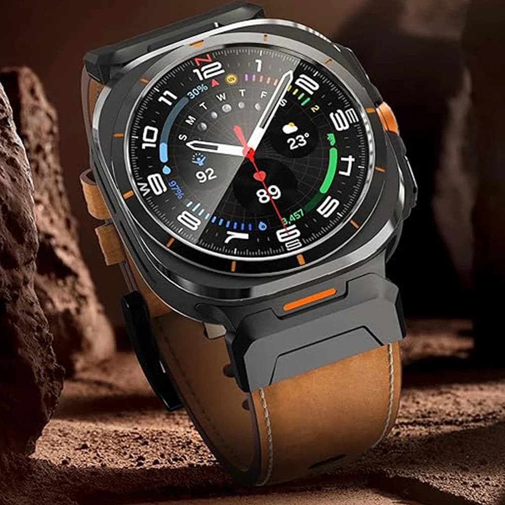 Leather strap for Samsung Galaxy Watch 7 Ultra 47mm stainless steel strap for galaxy ultra 47 ULTRA 47MM men's strap