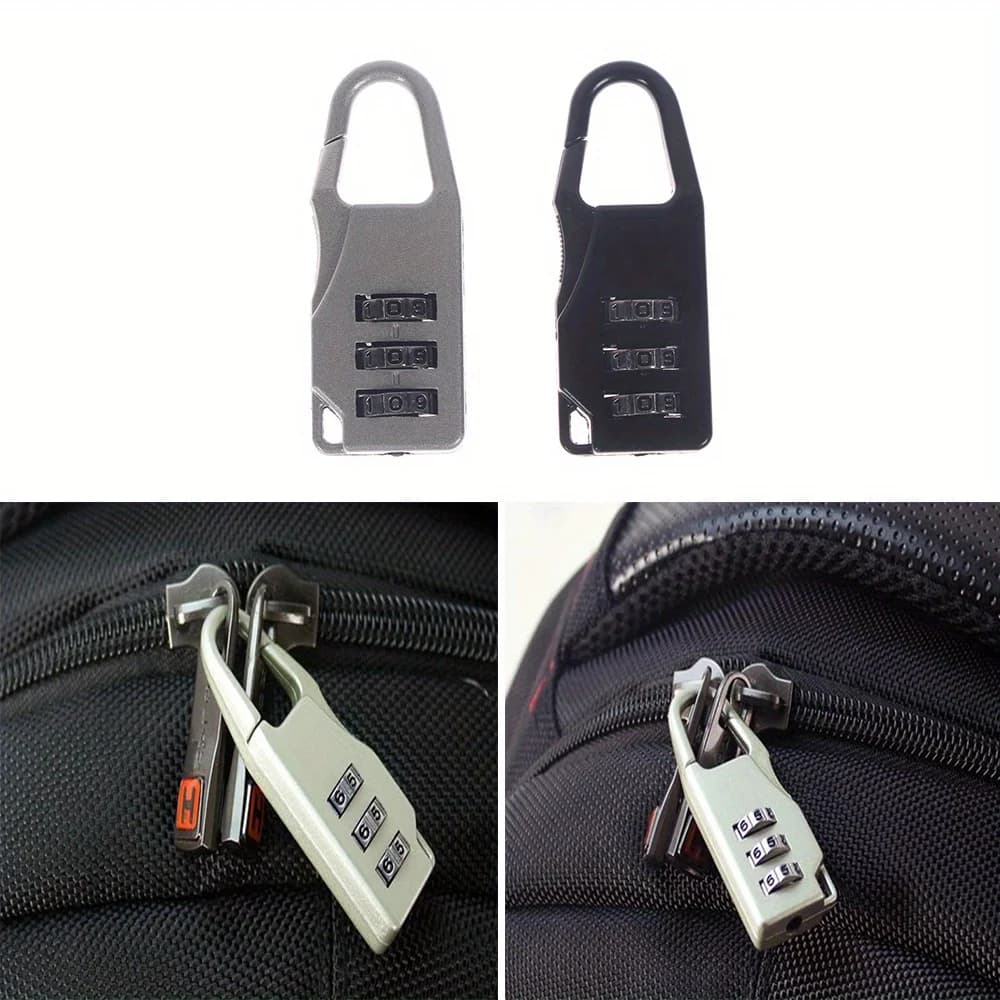 Set di 5 Lucchetti da Viaggio Mini in Lega di Alluminio con Codice a Combinazione Resettabile a 3 Cifre per Valigie e Borse