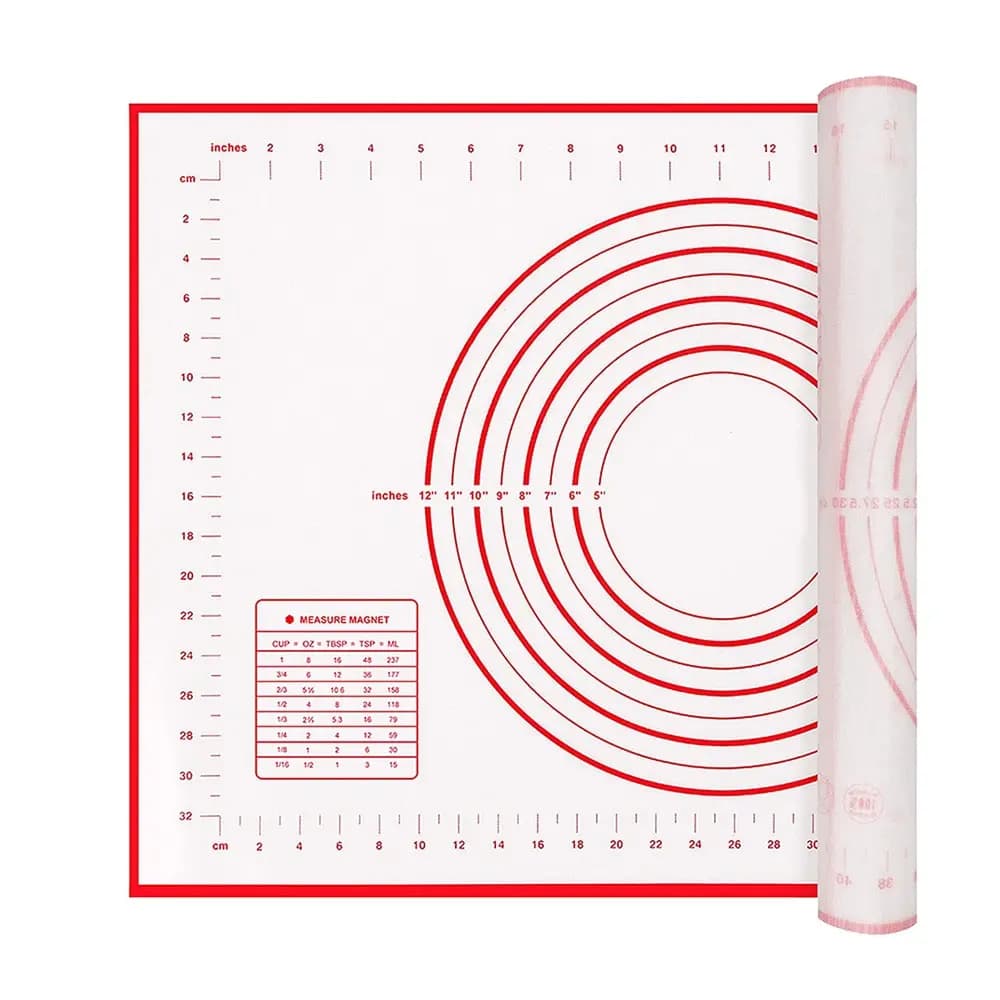Silicone Lager 20x16 Inch Pastry Mat for Roasted Paste with Measuring Oven Lining Mat For Thickness