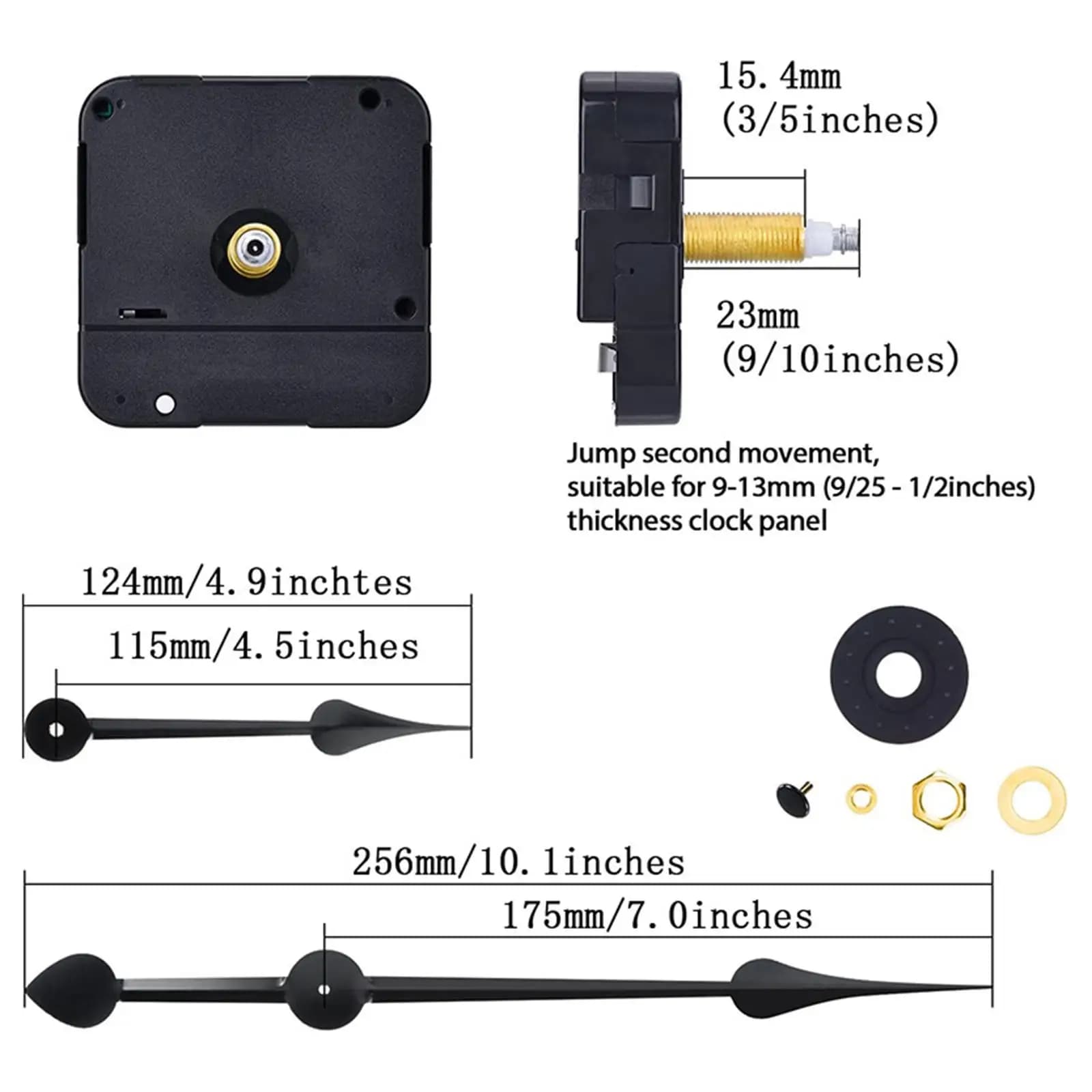 Kit di Sostituzione Meccanismo Orologio, Facile Installazione, Lancette e Parti di Riparazione per Orologi da Parete Artigianali