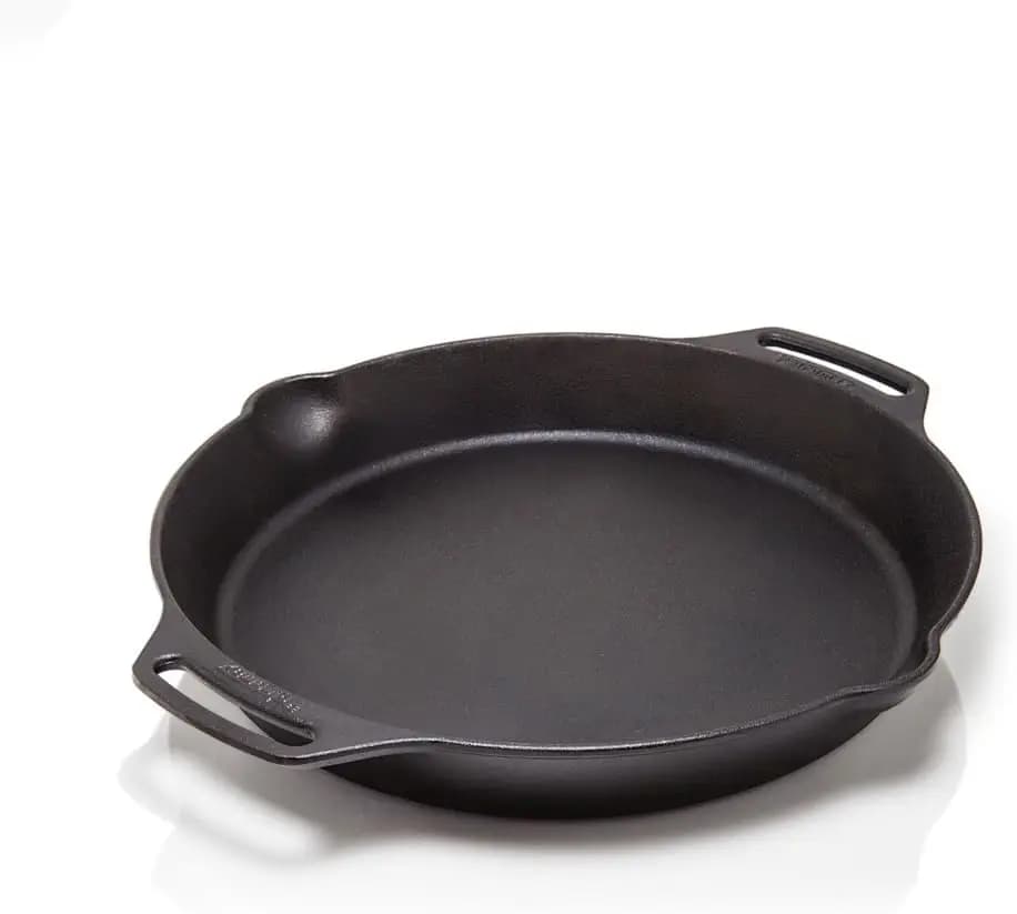 14-Inch Pre-Seasoned Cast Iron Skillet, Perfect for Camping and Kitchen Use, Works on Campfire, Oven, and Stove, Even Heat Distr
