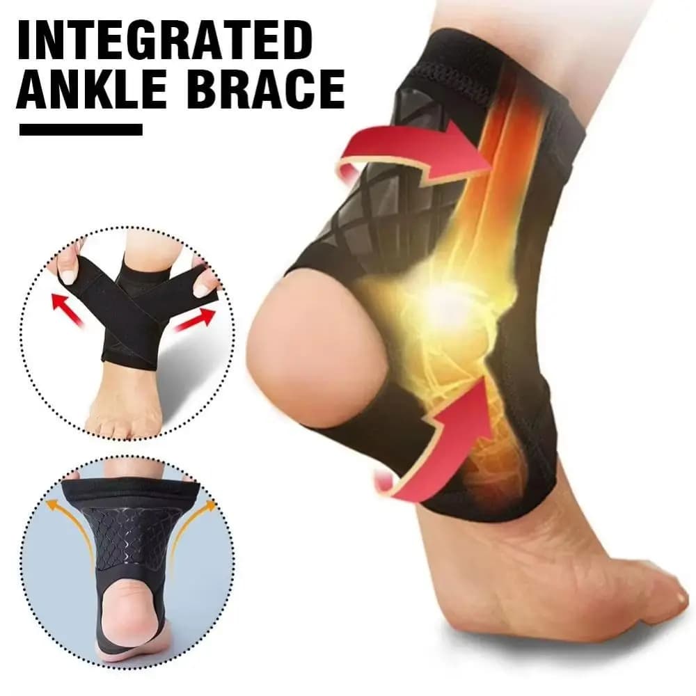 Supporto per Caviglia con Stabilizzazione Laterale, Protezione Compressiva per Articolazioni, Fascia di Supporto per Caviglia in Nylon