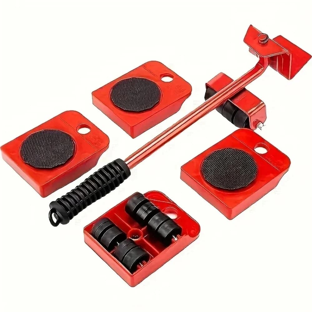 Set di 5 Carrelli Multiuso per Spostare Mobili, Strumento di Sollevamento Senza Sforzo con Ruote Antiscivolo per Divani e Frigoriferi