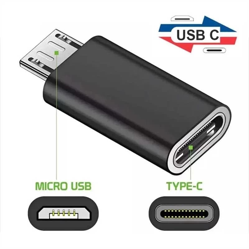 Connettore adattatore USB tipo C femmina a micro USB maschio Adattatore per caricabatterie micro USB tipo C per convertitore telefonico Xiaomi Redmi Huawei