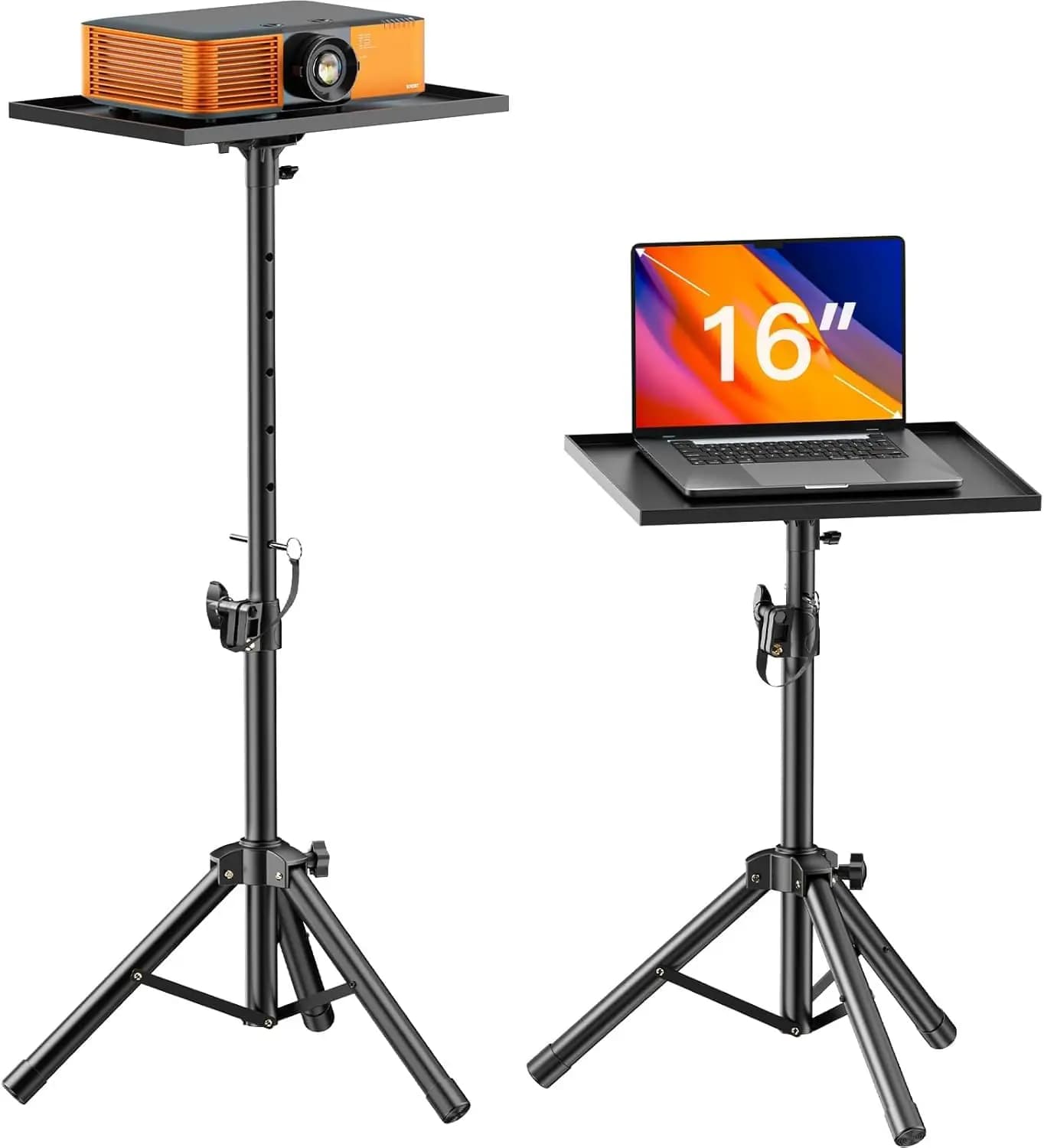 Supporto per Proiettore Regolabile in Altezza, Treppiede Robusto per Laptop e Rack DJ, Supporto da Pavimento Portatile
