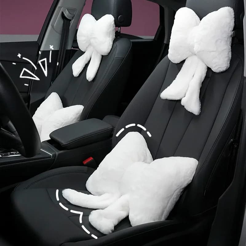 Poggiatesta per auto in peluche confortevole e caldo e supporto lombare per cuscino di supporto lombare per auto autunnale e invernale Cuscini