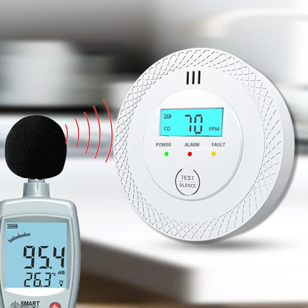1-5PCS Independent CO Alarm Sensor Carbon Monoxide Alarm Detector 85dB High Sensitive Warning LCD Display for Home Depot
