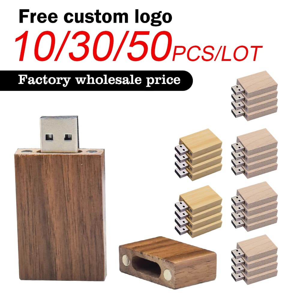 10/30/50 pz/lotto LOGO In Legno Personalizzato Penna USB Gratuita 4GB 8GB USB 2.0 Stick 16GB 32GB Flash Drive Squisito Legno Fotografia regalo
